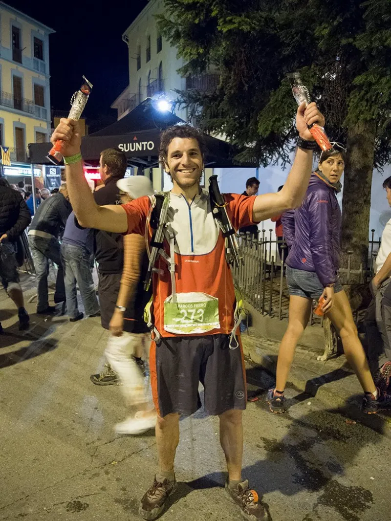 Marcos Ferro, festejando la llegada! Foto: Perfil Personal de Marcos