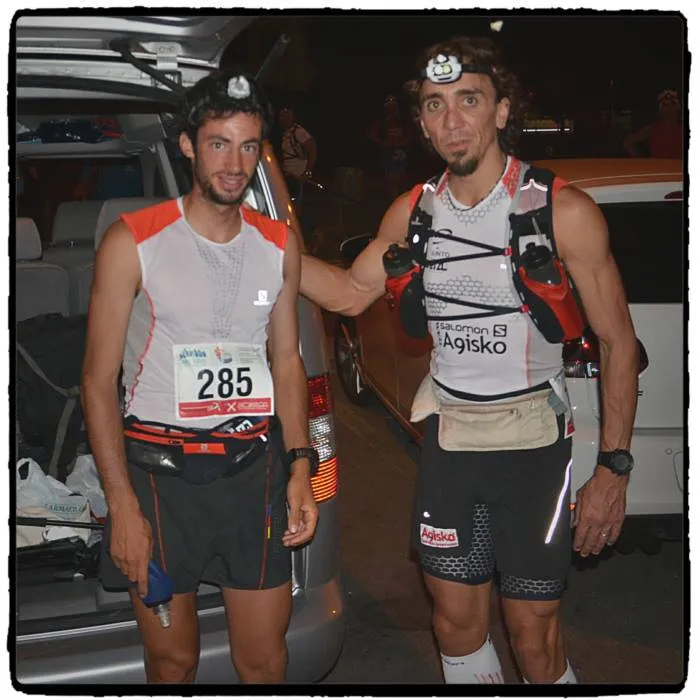 Pablo con Kilian, antes de largar. Foto: Team Salomon Agisko