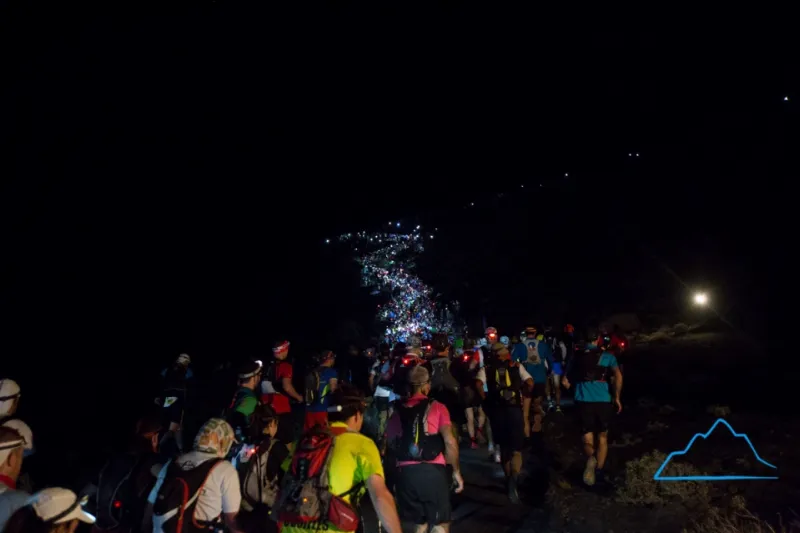 Una marea de frontales ilumina los senderos de La Palma. Foto: Rodrigo Lizama | Trail Running Argentina.